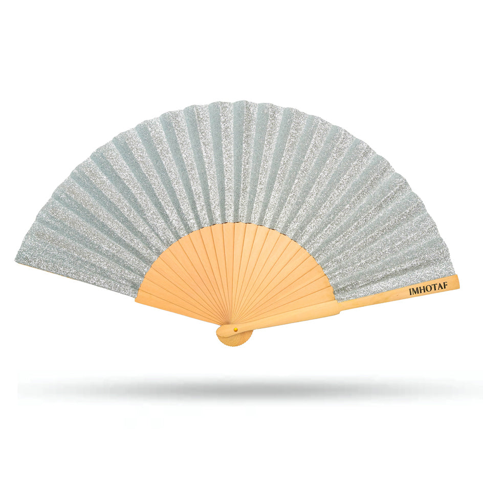 Silver Sparkle Hand Fan