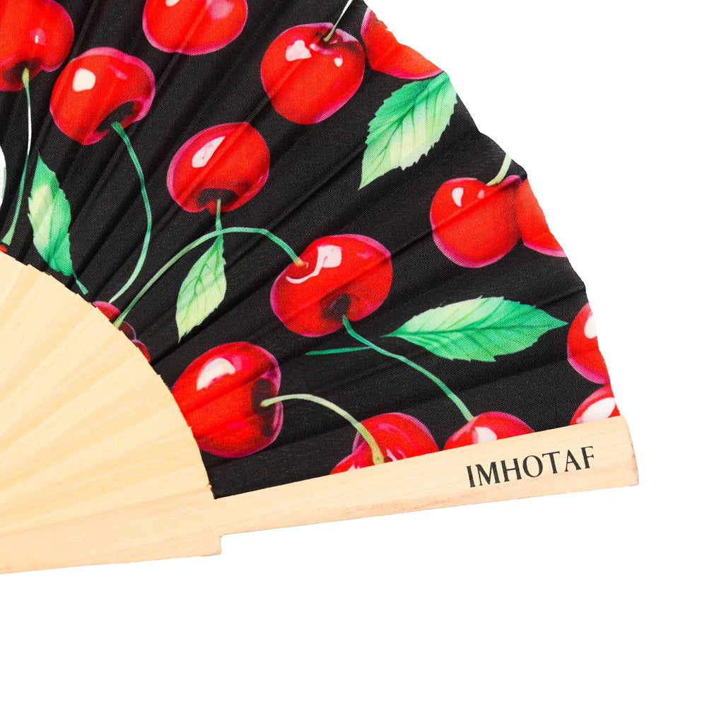 Red Cherries Hand Fan