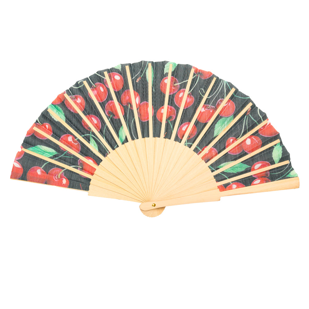 Red Cherries Hand Fan