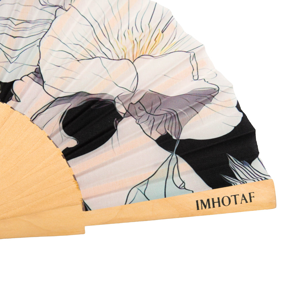 Black Floral Hand Fan