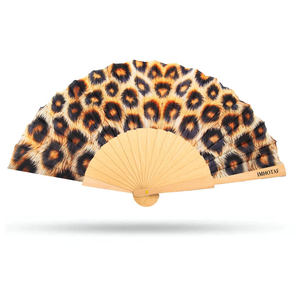 Luxury Leopard Print Hand Fan