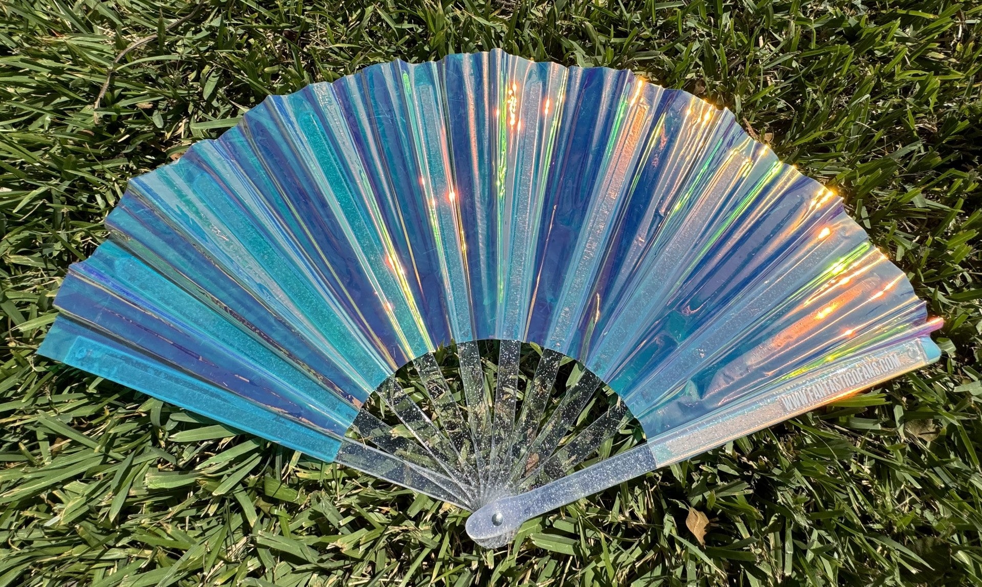 Holographic Crystal Mermaid XL Hand Fan